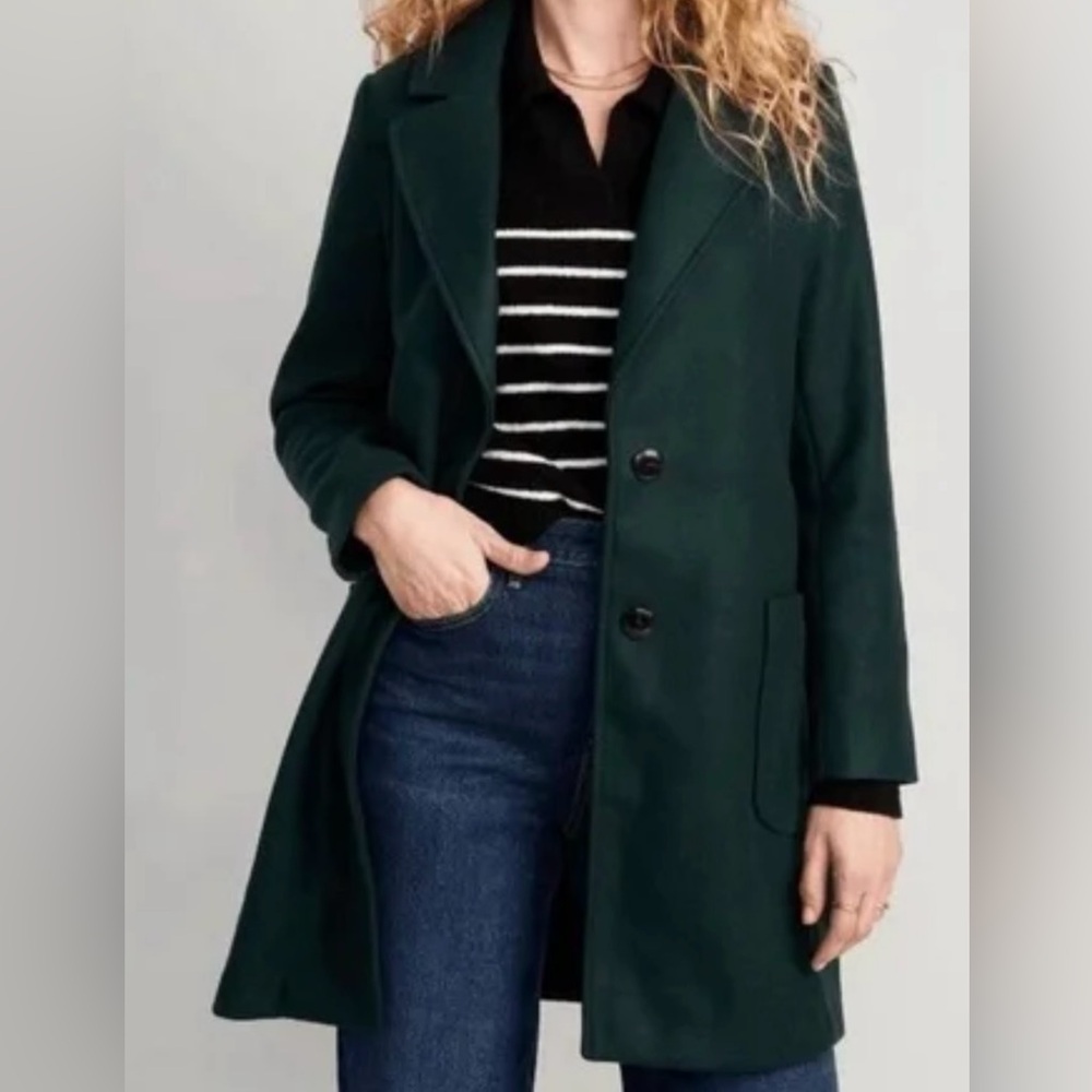 Old Navy Women's Dark Green Trench Coat - Picture 1 of 4